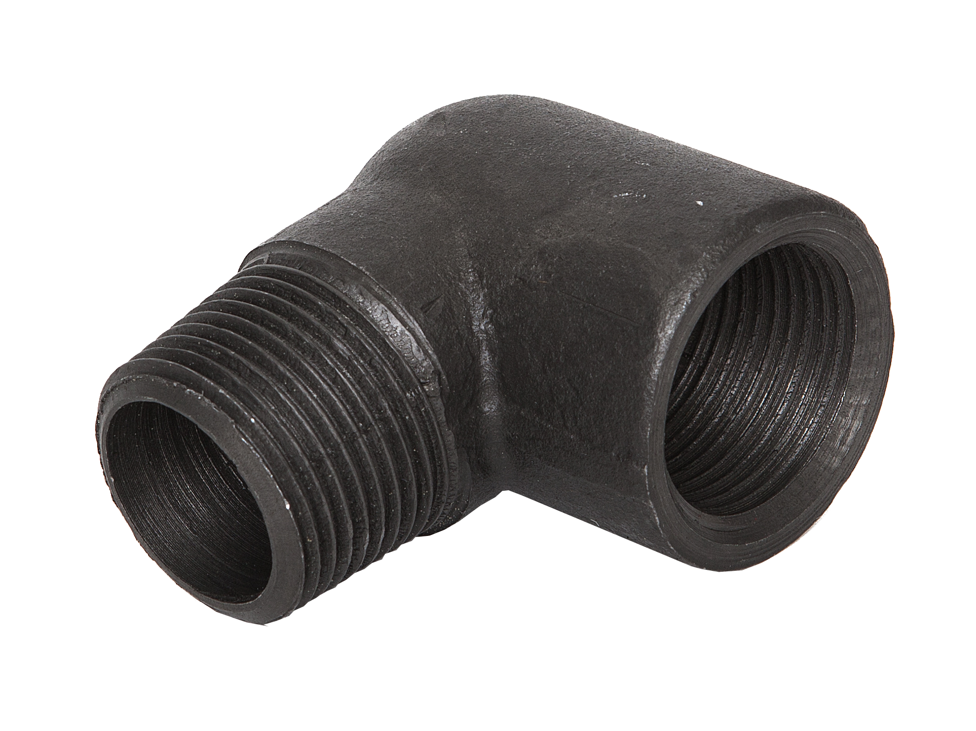 Winkel 90° IGxAG EN10241 R 1/4", Stahl ** schwarz **