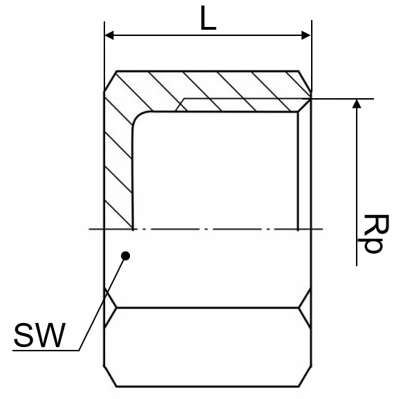 6kt. Kappe 1.4408 1/4"