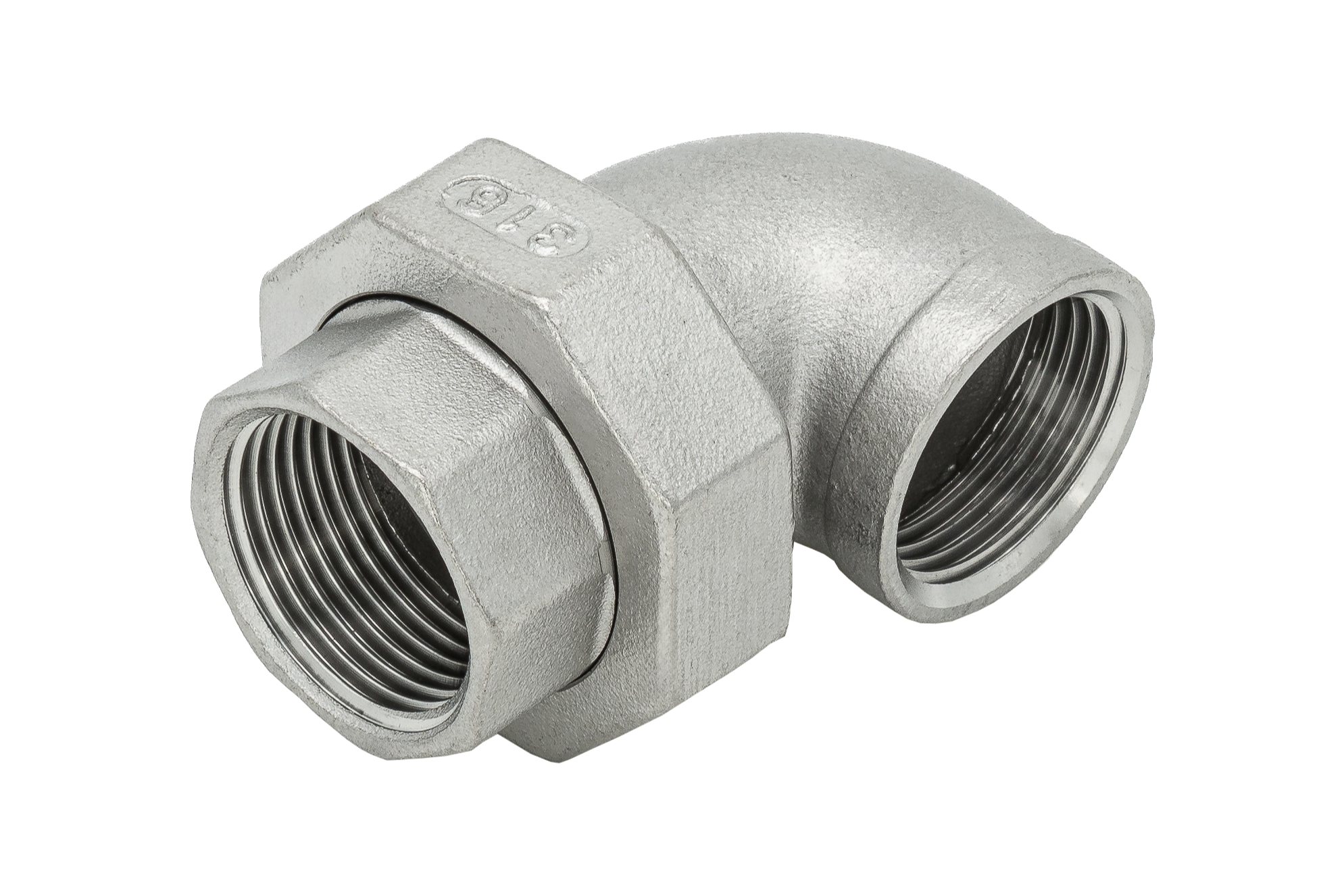 Winkelverschraubung Flach IG/IG 1.4408 1 1/2"