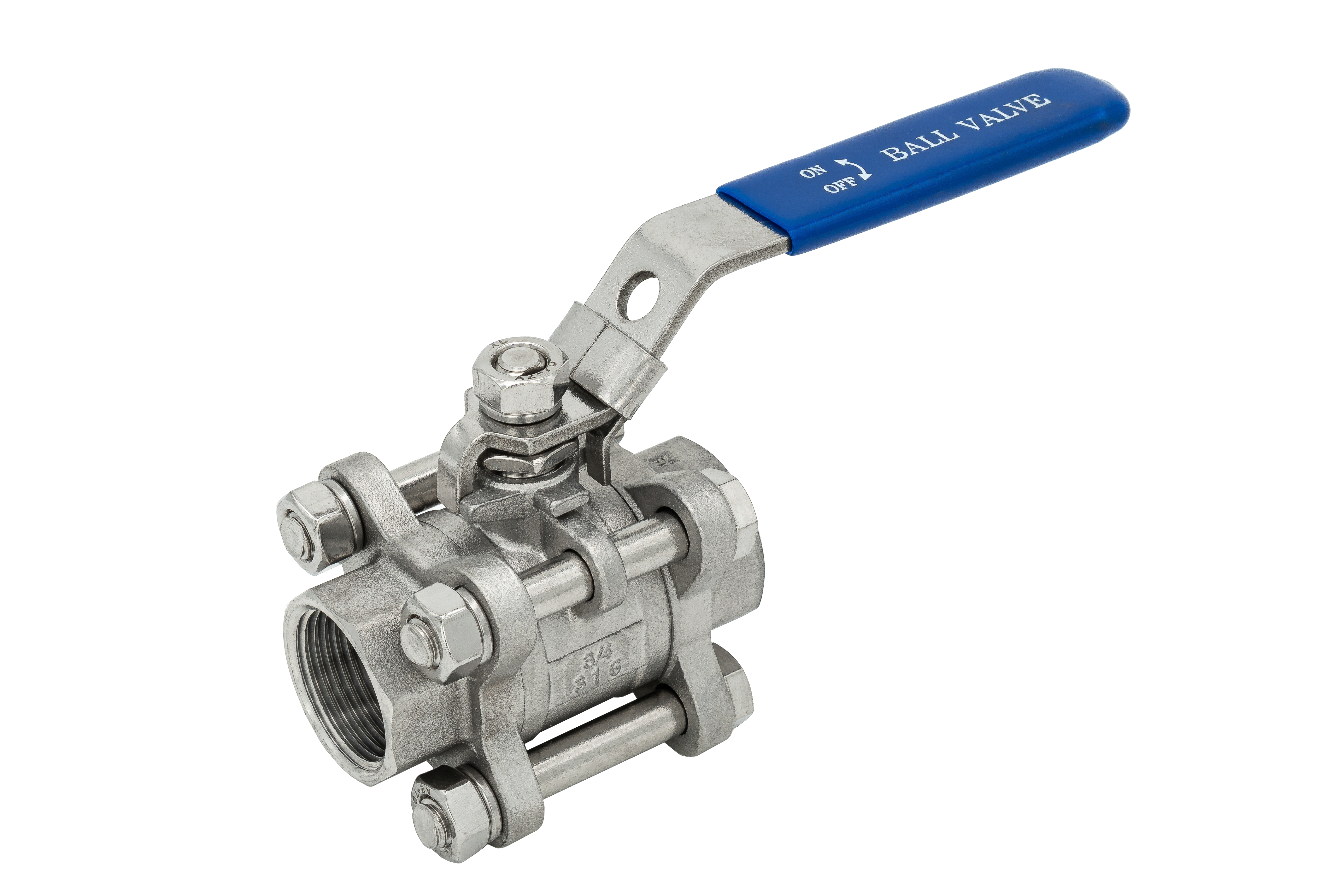 Kugelhahn IG 3-teilig 1.4408 voller Durchgang 3/4" mit ISO - Top