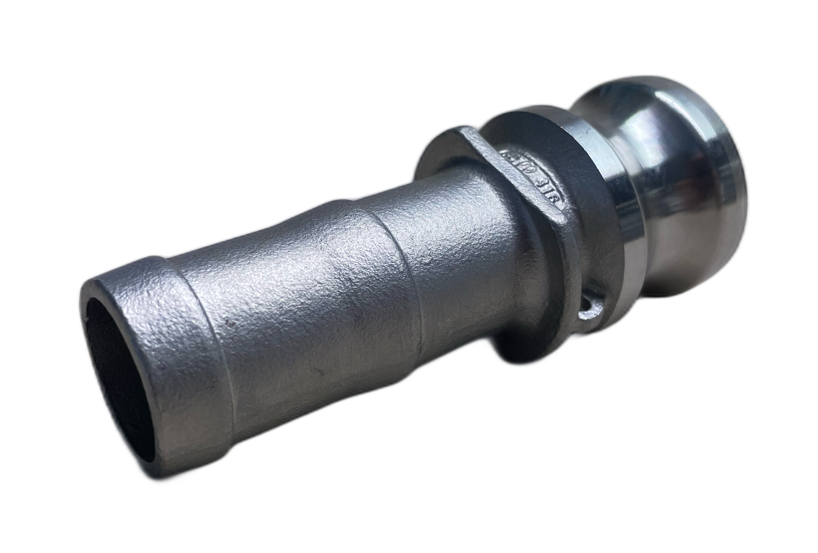 Kamlok Vaterteil mit Schlauchtülle Typ E 1 1/4" - 32 mm für Schelleneinband, 1.4408