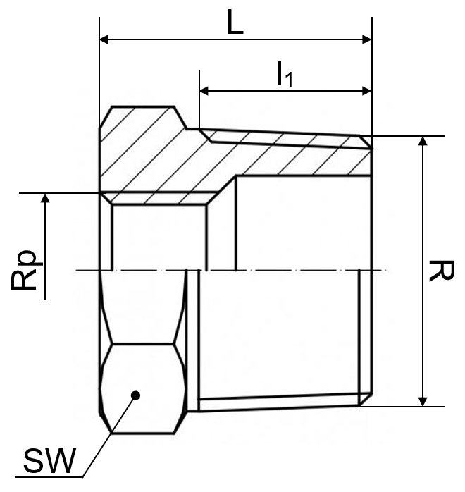 6kt. Reduzierstück 1.4408 1/2" x 1/4"